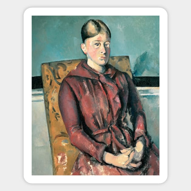 Madame Cezanne In A Yellow Armchair by Paul Cezanne Sticker by Classic Art Stall